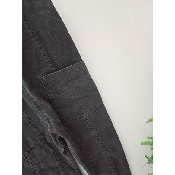 Free People We The Free Roller Black Overalls Black Slouchy V-Neck Jumpsuit S - Picture 5 of 10